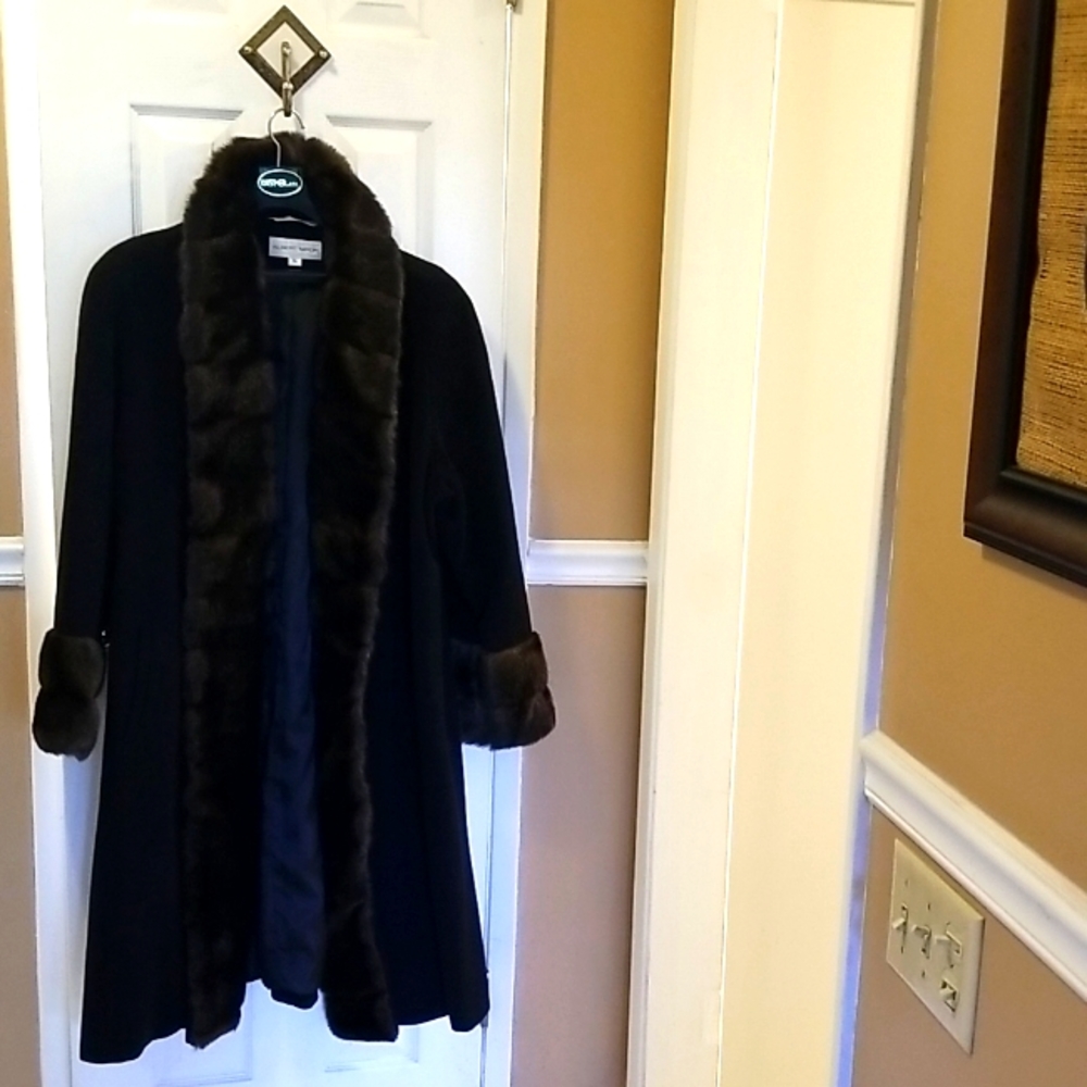 Full Length wool & mink coat